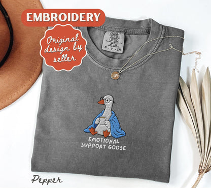 Emotional Support Goose Shirt, Silly Goose Therapist Top, Funny Mental Health Tee, School Counselor Gift