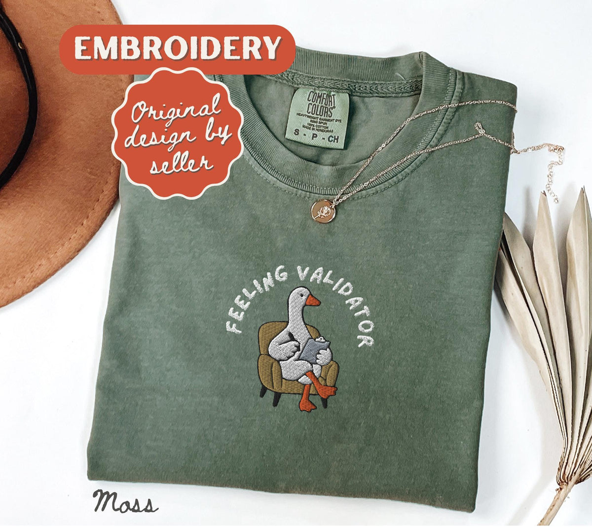 Therapist Shirt, Embroidered Comfort Colors Feeling Validator T-Shirt, Teacher Sped Mental Health Counselor Appreciation Gift