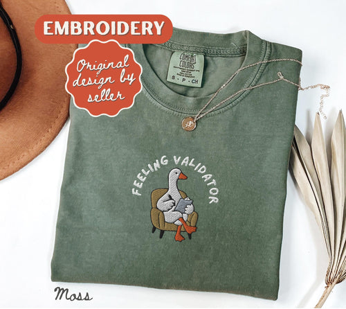 Therapist Shirt, Embroidered Comfort Colors Feeling Validator T-Shirt, Teacher Sped Mental Health Counselor Appreciation Gift