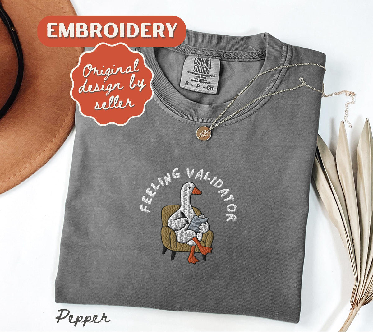 Therapist Shirt, Embroidered Comfort Colors Feeling Validator T-Shirt, Teacher Sped Mental Health Counselor Appreciation Gift