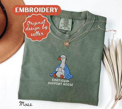 Emotional Support Goose Shirt, Silly Goose Therapist Top, Funny Mental Health Tee, School Counselor Gift
