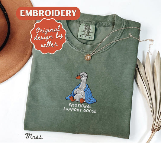 Emotional Support Goose Shirt, Silly Goose Therapist Top, Funny Mental Health Tee, School Counselor Gift